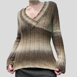 Whimsygoth Fairy Acrylic Knit V Neck Pullover Sweater Large